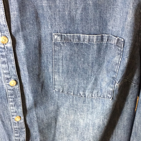 Pure Energy Plus Size Denim Button Front Shirt - Picture 3 of 9